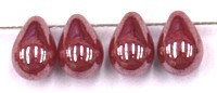 Glasdruppel 6x9mm rood gelusterd 25st.