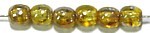 Glaskraal 4mm rond geel silver travertin 100st.