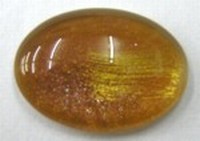 glascabochon18x13mm l.bruim goudstreep 5 stuks