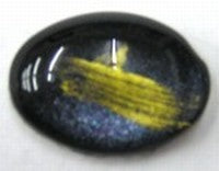 glascabochon18x13mm zwart/goudstreep 5 stuks
