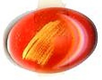 glascabochon18x13mm oranje/goudstreep 5 stuks