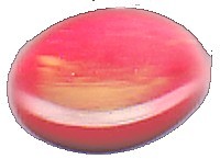 glascabochon18x13mm rood goudstreep 5 stuks