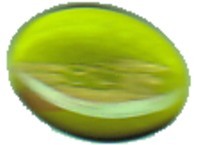 glascabochon18x13mm tr.groen goudstreep 5 stuks