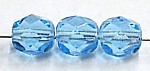 Facetkraal 6mm transp. aqua 25st.