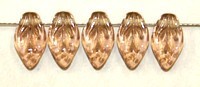 Glashanger bladvorm 6x10mm tr. lichtbruin 50st