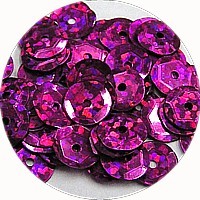Pailleten cup 8mm fuchsia disco 10 gram