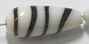 Glaskraal 21x8mm ovaal zwart/wit 10st.