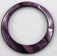 Schelpkraal 40mm open ring paars p.st