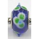 Pandorastyle kraal blauw met groene bloemen