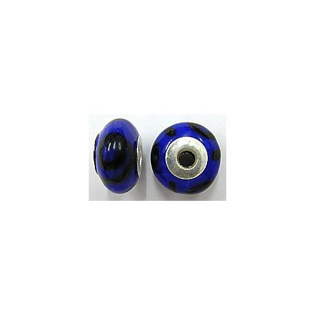 Pandorastyle 18mm blauw/zwart 925 zilverkern