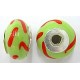 Pandorastyle 18mm l.groen/rood 925 zilverkern