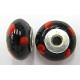 Pandorastyle 18mm zwart/rood 925 zilverkern