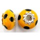 Pandorastyle 18mm oranjegeel/zwart VERGULDE kap