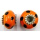 Pandorastyle 18mm oranje/zwart verzilverde kap