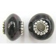 Pandorastyle 18mm zwart/d.bruin verzilverde kap