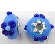 Pandorastyle 20mm l.blauw/blauw verzilverde kap