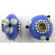 Pandorastyle 20mm l.blauw/wit VERGULDE kap