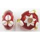 Pandorastyle 20mm tr.rood/wit verzilverde kap