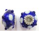 Pandorastyle 20mm blauw/wit verzilverde kap