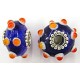 Pandorastyle 20mm blauw/wit+oranje verzilverde kap