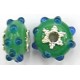 Pandorastyle 20mm groen/tr.blauw verzilverde kap