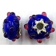 Pandorastyle 20mm blauw/tr.roze verzilverde kap