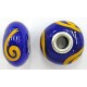 Pandorastyle kraal 18mm blauw/oranje