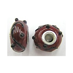 Pandorastyle kraal 18mm rbruin/zwart