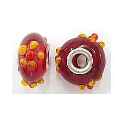 Pandorastyle kraal 20mm tr.rood/oranje