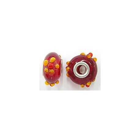 Pandorastyle kraal 20mm tr.rood/oranje