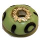 Pandorastyle 20mm groen/zwart verzilverde kap