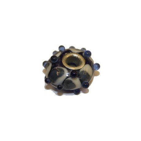 Pandorastyle kraal 20mm blauw met pukkels