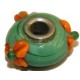 Pandorastyle kraal 20mm groen/oranje bloem