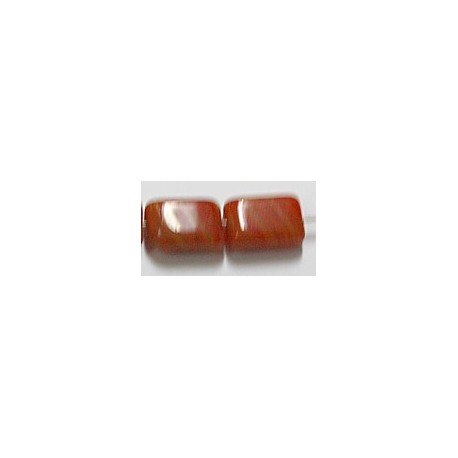 Glaskraal 12x8mm rechth. volcano rood 25st.