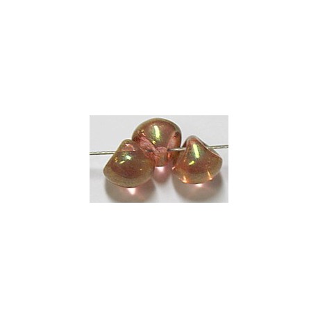 Glaskraal 8x9mm mushroom krist/bronze 10st