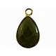 Hanger 27mm ovaal jade groen goudkl rand p.st.