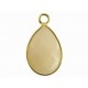 Hanger 27mm ovaal jade beige goudkl rand p.st.