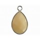 Hanger 27mm ovaal jade beige zilverkl rand p.st.