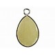 Hanger 27mm ovaal jade geel goudkl rand p.st.