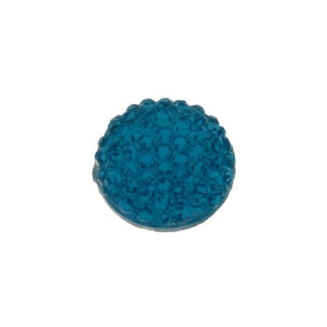 Kunststof cabouchon 13mm rond aqua 4st