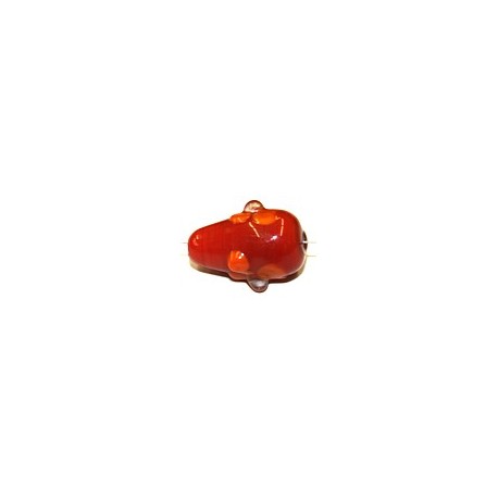 Glaskr.druppel 20x12mm rood m.bloem 5st.