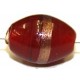 Glaskraal ovaal 18x14mm rood gouden band 5st