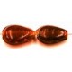 Glaskr. druppel 13x10mm oranjerood 25 stuks