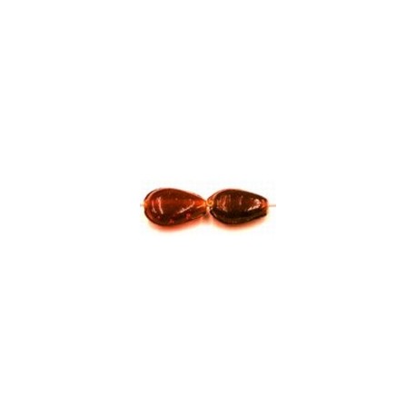 Glaskr. druppel 13x10mm oranjerood 25 stuks