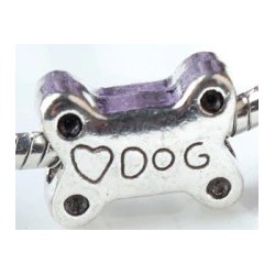 I love my Dog Bone gat 5mm zilverkl 14,5x11mm