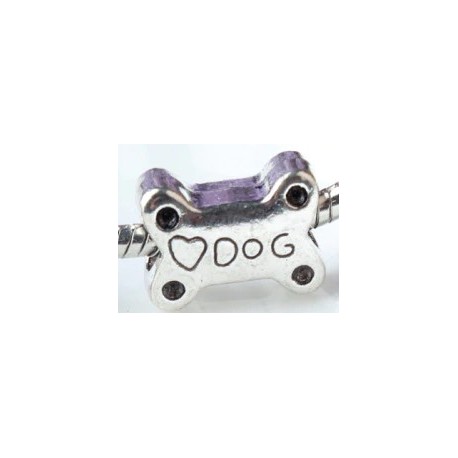 I love my Dog Bone gat 5mm zilverkl 14,5x11mm