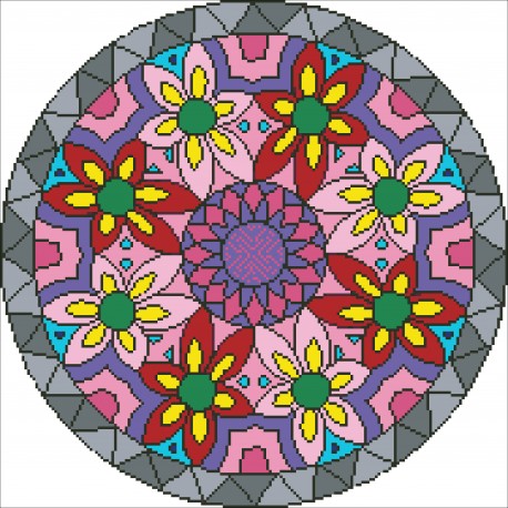 Borduurpakket kralen Mandala 42x42cm