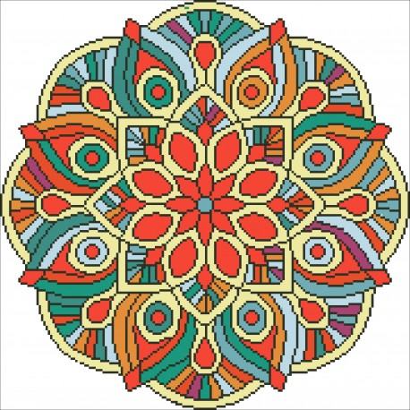 Borduurpakket kralen Mandala 41x41cm