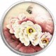 Cabochon 25mm rond bloemen en vlinders