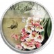 Cabochon 25mm rond bloemen en vlinders